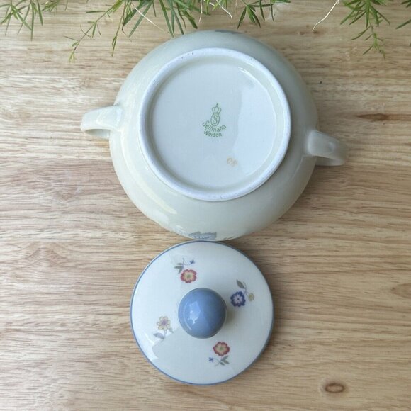 VTG‎ Seltmann Weiden Bavaria Sugar Bowl w Lid 4" Porcelain Flowers Motif Germany - Picture 6 of 13